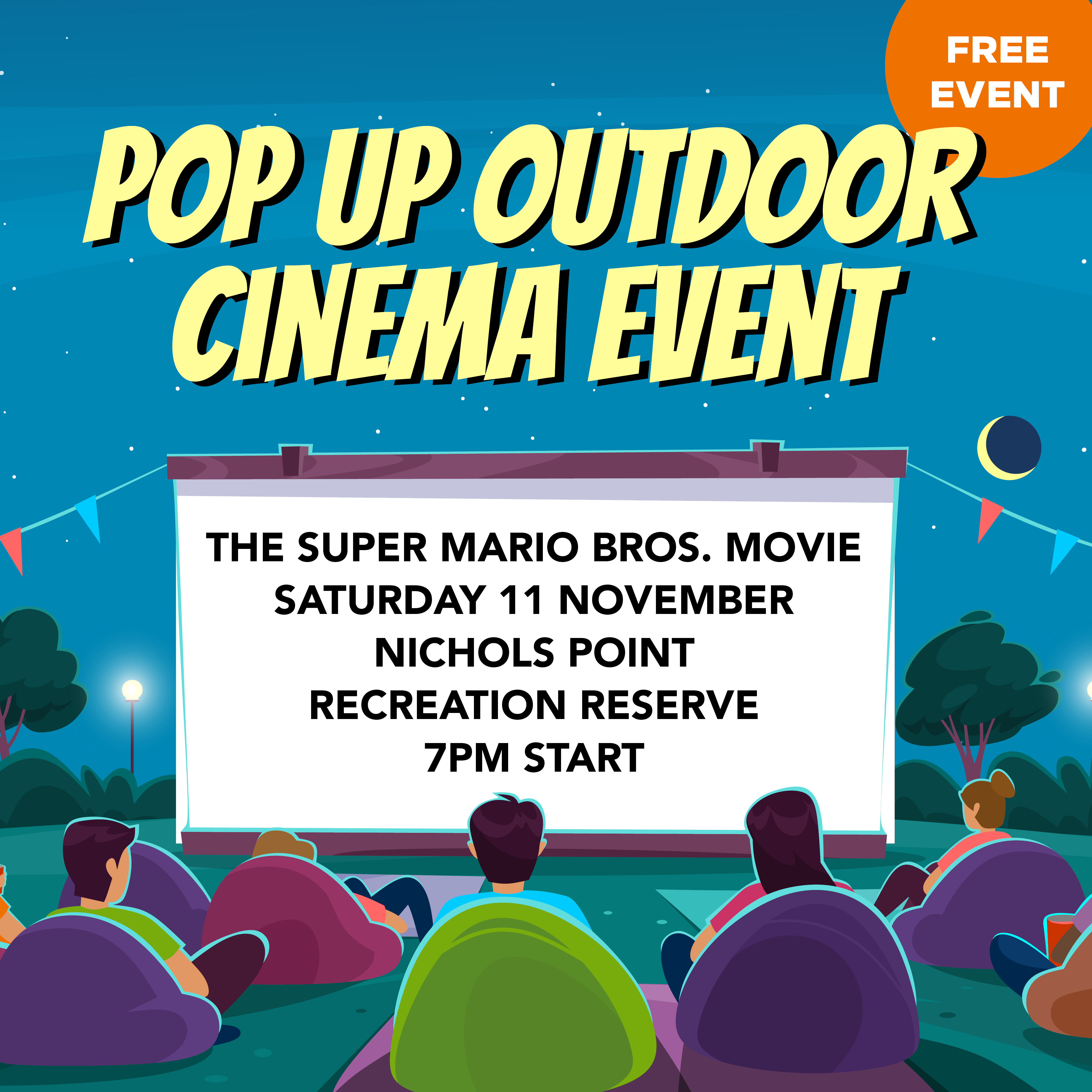 Pop Up Outdoor Cinema event The Super Mario Bros. Movie