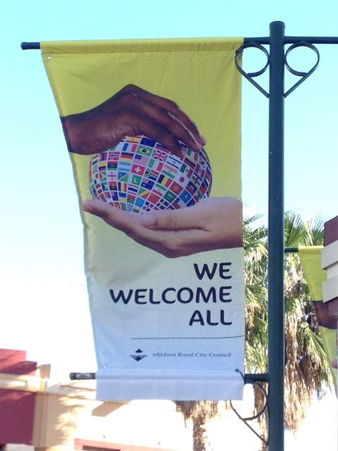 Refugee Welcome Zone banners.JPG